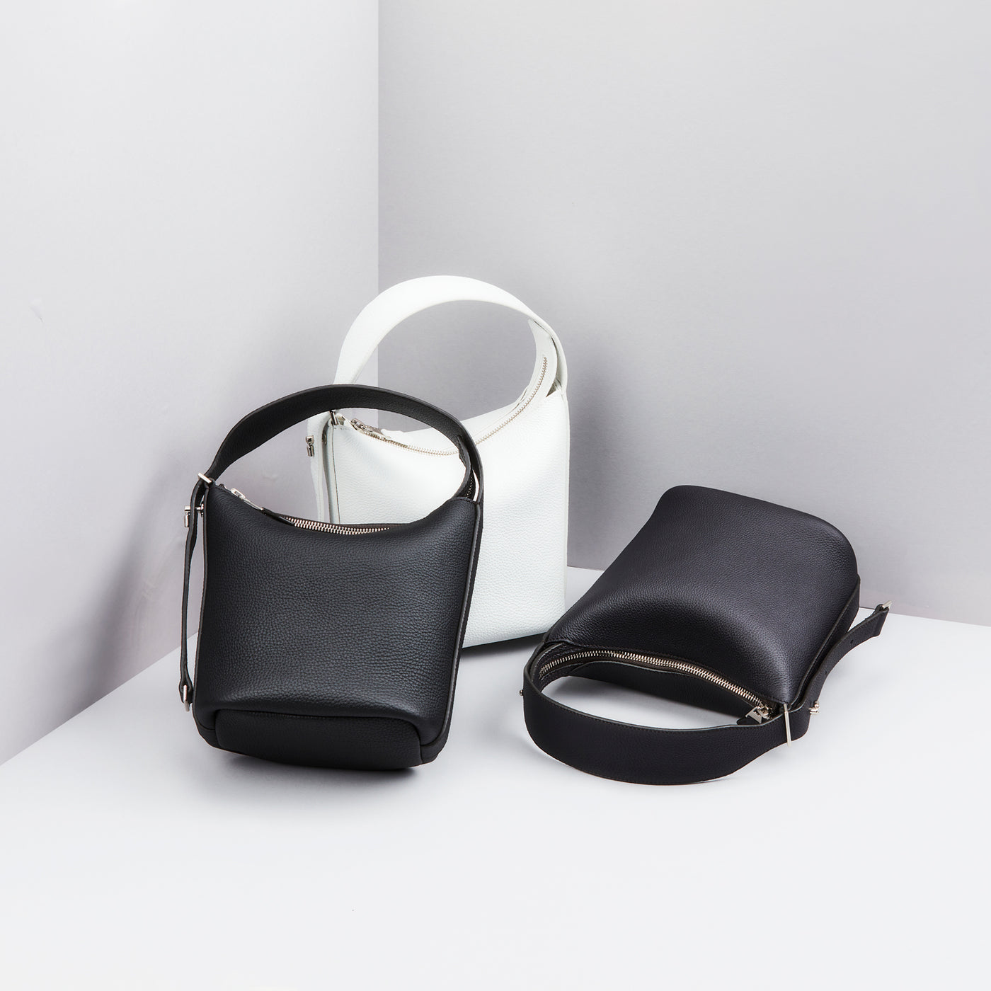 【0801-GMS】スモールバケットバッグ『クモノマイン』（ブラック）