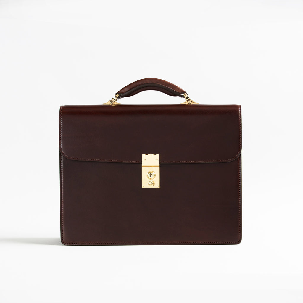 【0969-2-SDL】冠式ビジネスバッグ A4／2気室(チョコ) – 大峽製鞄