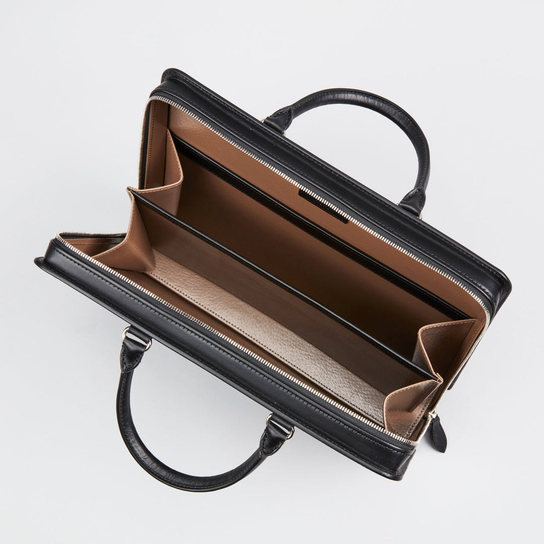 大峽製鞄｜オールレザーブリーフ(ネイビーシルバー)【1030-2-BTL】