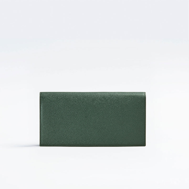 【定価9.3万】OHBA(大峽製鞄)束入れ(通し襠)・長財布 (グリーン) 長財布｜大峽製鞄－束入れ (通しマチ・小銭入れ付き)【1057-ECF
