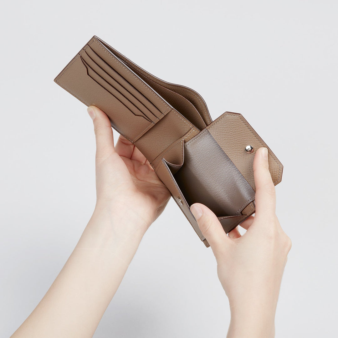 大峽製鞄 二つ折り財布　カーフ　馬蹄ケースセット 大峽製鞄－メンズ財布｜【1362-ECF】札入れコンパクト・二つ折り小銭