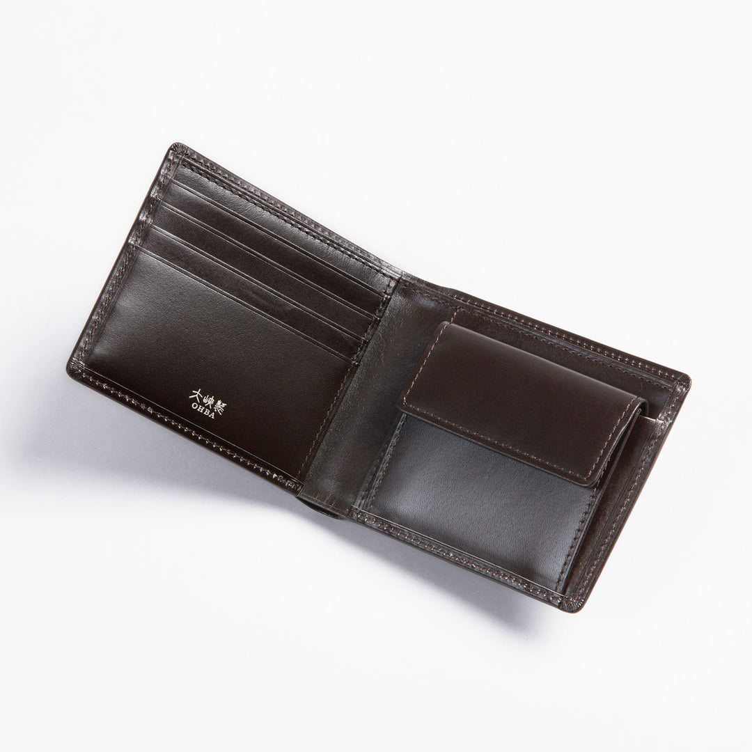 BWL財布 1235-VCL】札入れへり返し・二つ折り小銭入れ付き財布（ブラック