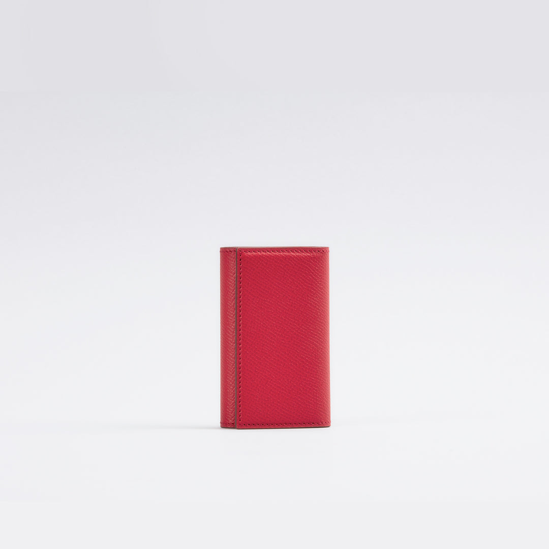 大峽製鞄OHBAユーロベビーカーフ 長財布 小銭入れ付き 黒ブラック赤