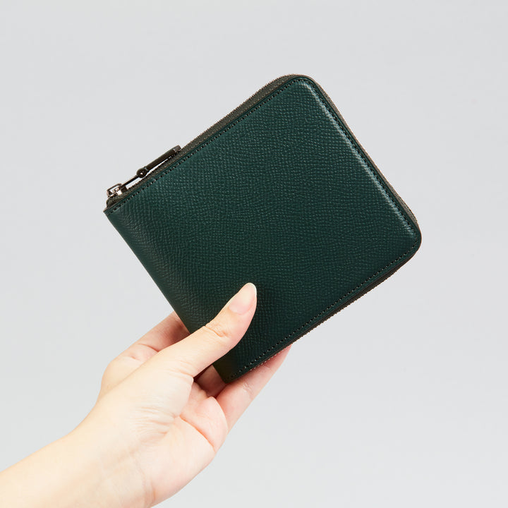大峽製鞄－メンズ財布｜【1355-ECF】ジップウォレット札入れ (トープ)