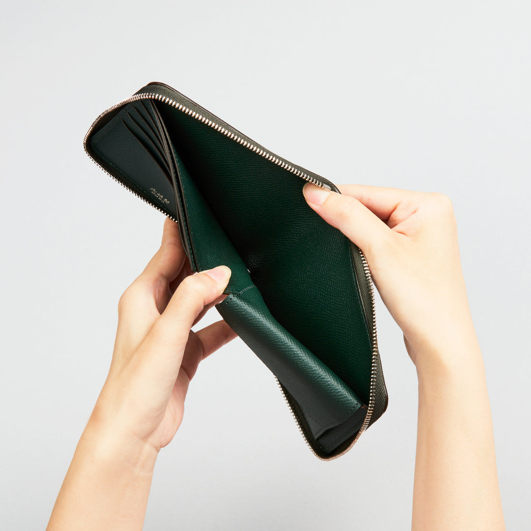 大峽製鞄－メンズ財布｜【1355-ECF】ジップウォレット札入れ