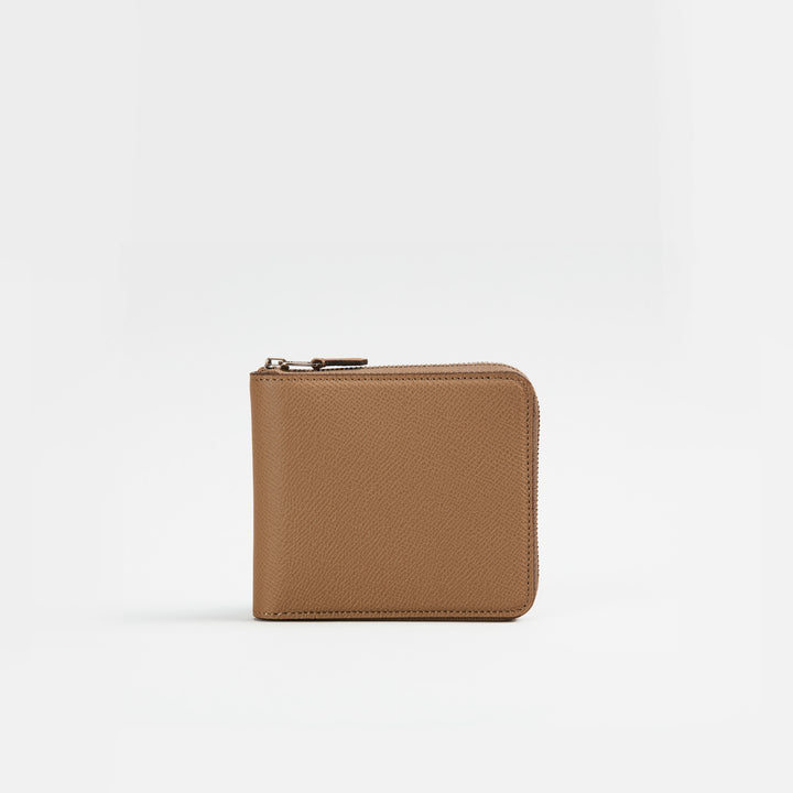 大峽製鞄－メンズ財布｜【1355-ECF】ジップウォレット札入れ (トープ)