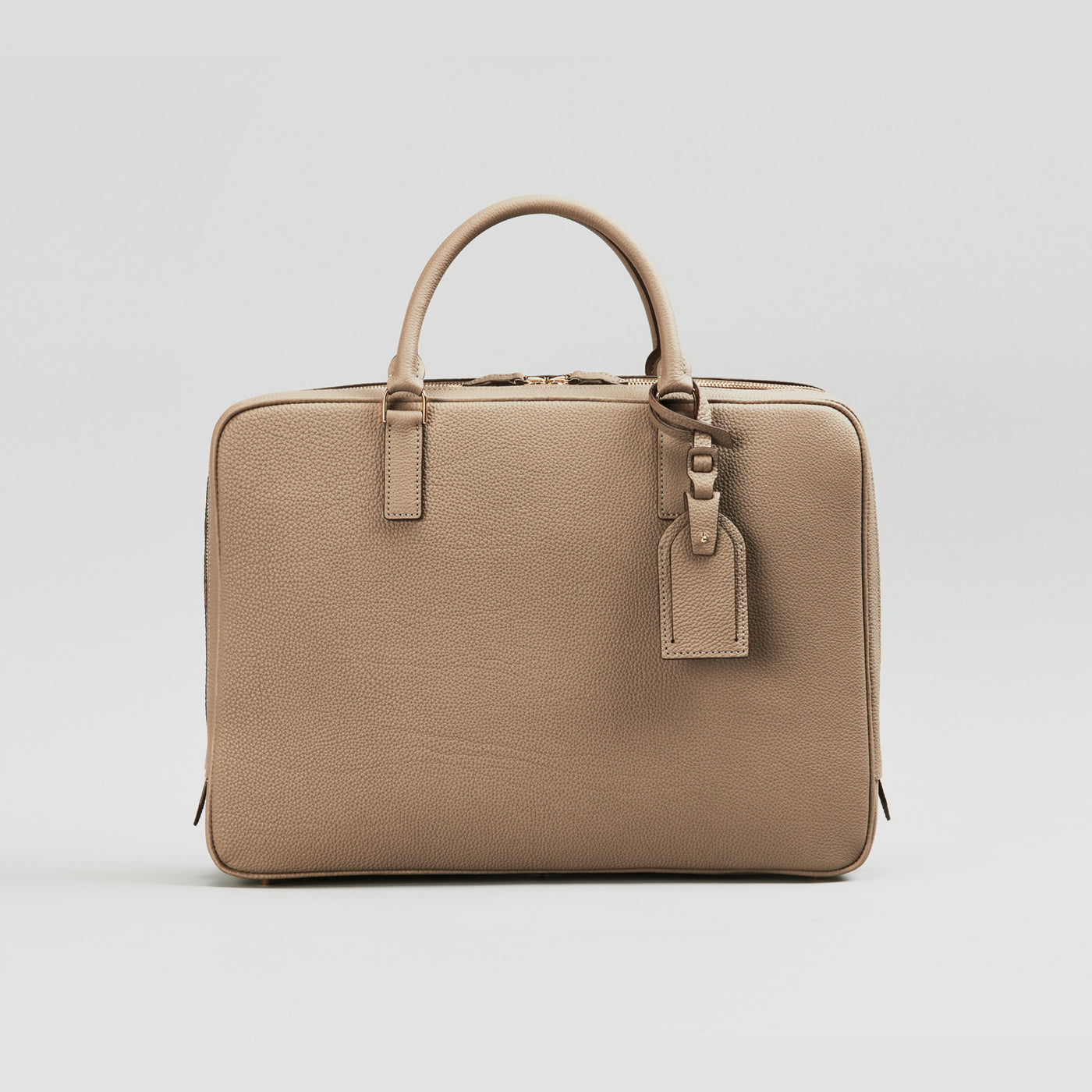 【1357-GMS】『ハツレ・ダブル』ソフトブリーフケース 2ルーム (トープ)