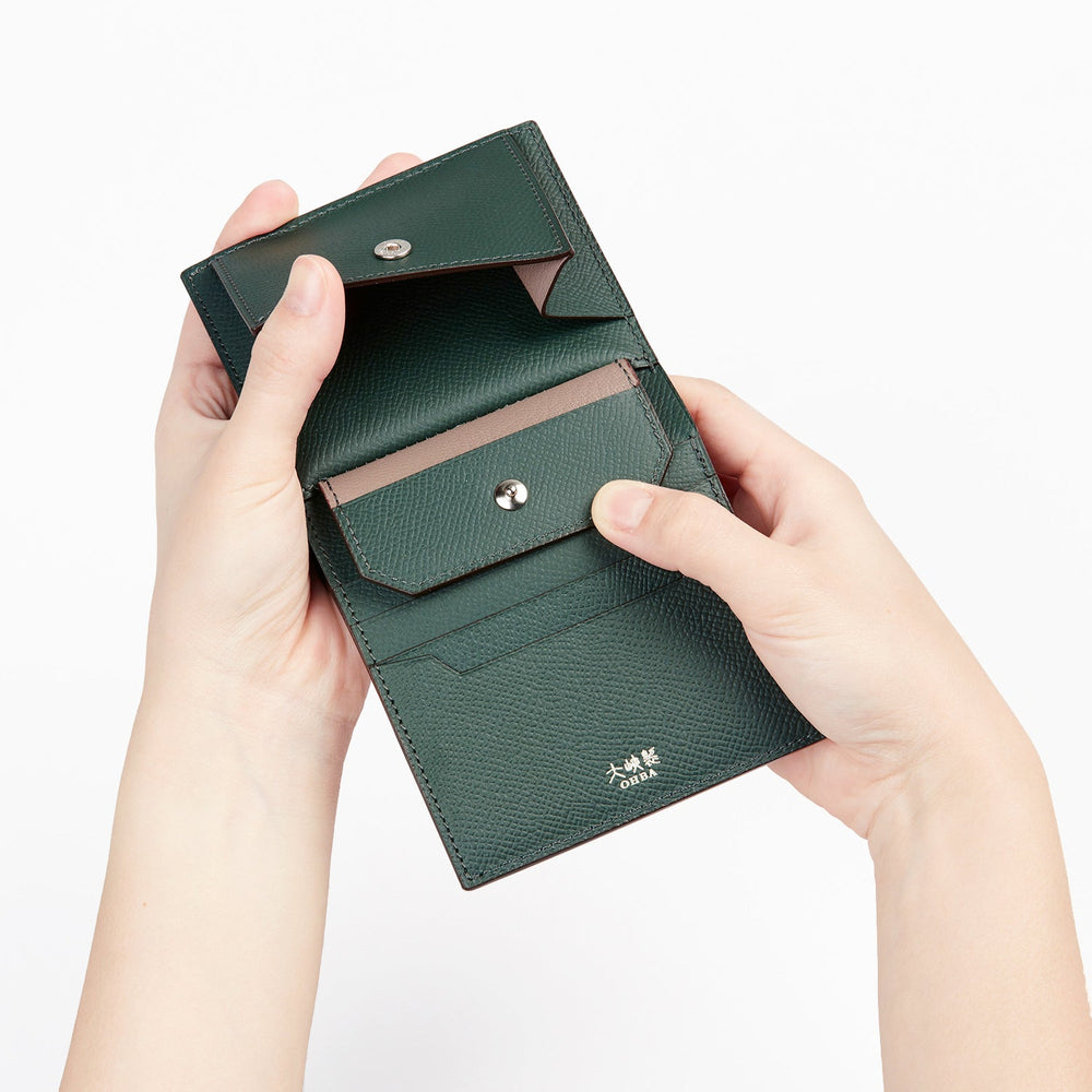 【未使用レベル】大峡製鞄 OHBA 二つ折り 財布 レザー OhbaⓇLabo.－財布｜二つ折り財布｜札入れ小銭つき【R-002-MBL