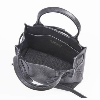 【1383-3-QTW】店舗限定商品〈LTD〉一枚仕立てトートXS『トワリ・ベルテッド22』(ブラック)