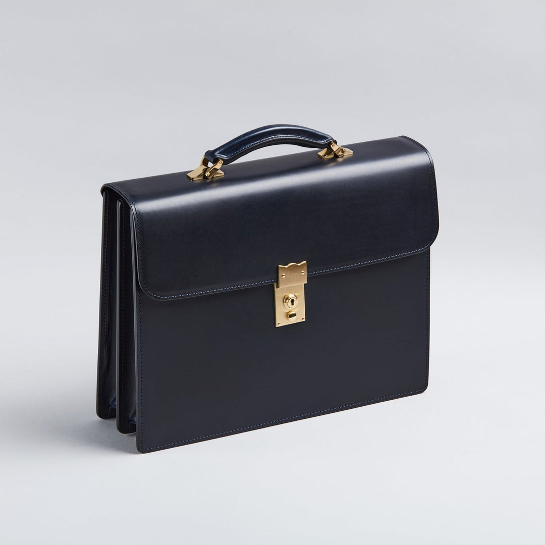 大峽製鞄｜冠式ビジネスバッグ A4／2気室(ネイビー)【0969-2-BTL】