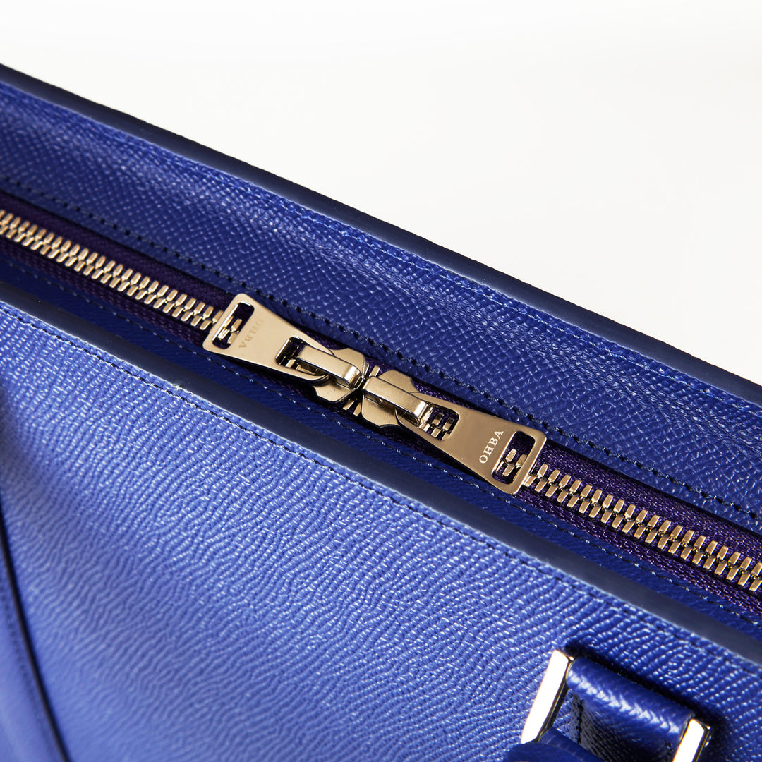 カンターラ Cantara レザーブリーフケース 青 本革 トート ショルダー トートバッグ イタリアンレザー製ラージブリーフケース ネイビー