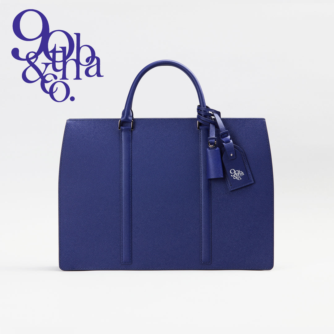 ボックスレザーバッグ　ダークブルー ボックスレザーバッグ ダークブルー