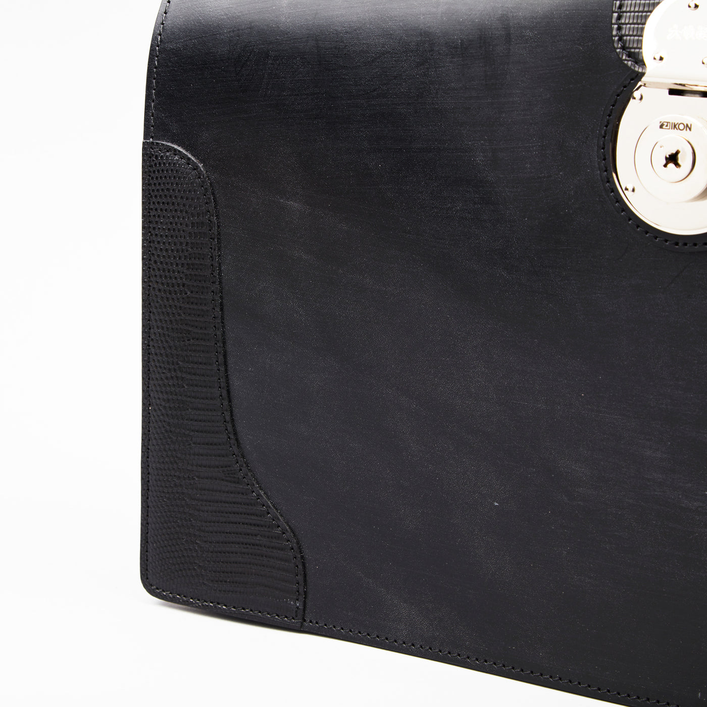 《90周年記念》【90-1135-BRD×LZD】『ザ・ダレスバッグ』(ブラック-シルバー)