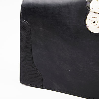 《90周年記念》【90-1135-BRD×LZD】『ザ・ダレスバッグ』(ブラック-シルバー)