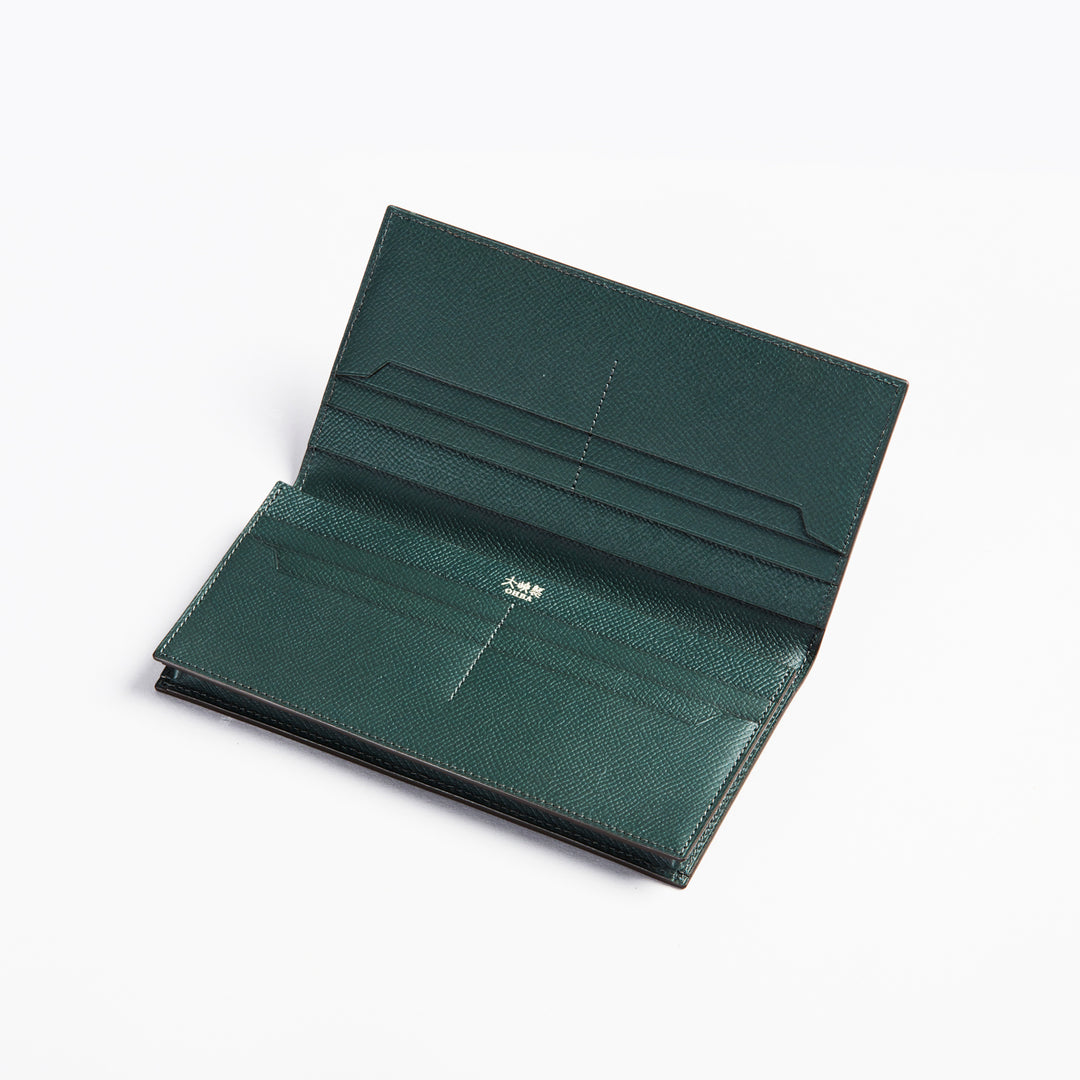 【定価9.3万】OHBA(大峽製鞄)束入れ(通し襠)・長財布 (グリーン) 大峽製鞄－【1108-4-ECF】束入れ(通し襠)・長財布 – Ohba&Co. 大峽製鞄