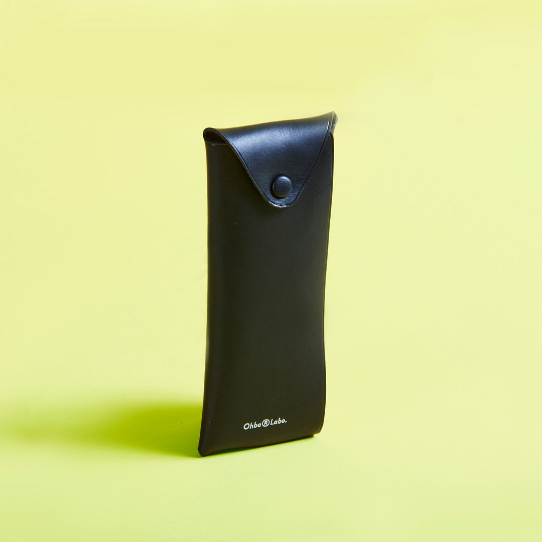 大峡製鞄製　ペンケース R-010-MBL】折りたたみペンケース（ブラック）OHBA LABO laboratory
