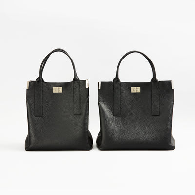 【1385-4-QTW】店舗限定商品『トワリロックイン30』一枚仕立て手提げトートM（ブラック）