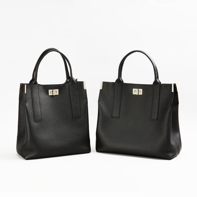 【1386-4-QTW】店舗限定商品『トワリロックイン36』一枚仕立て手提げトートL（ブラック）